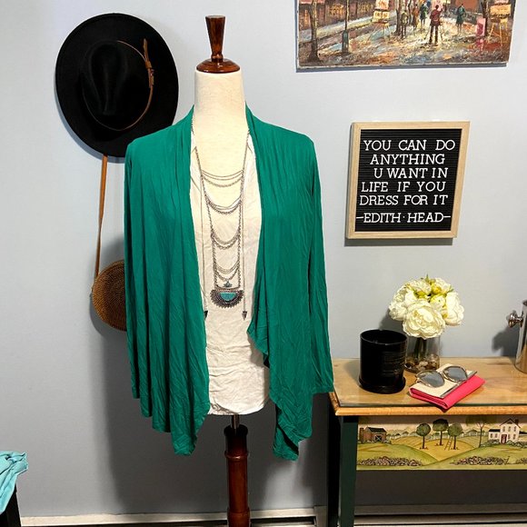 Teal jersey Cardigan - Picture 1 of 2